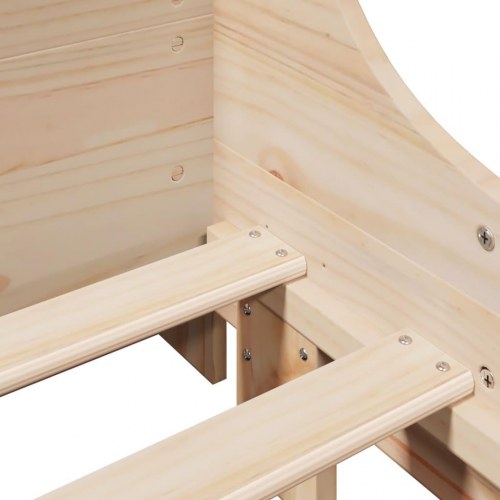 Seng med reol uden madras 100x200 cm massivt træ