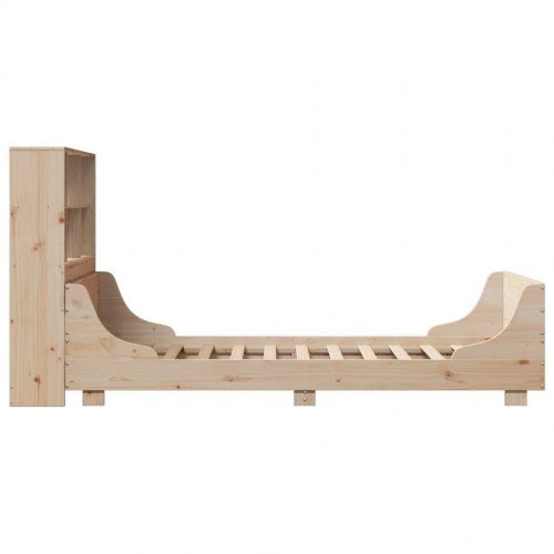 Seng med reol uden madras 90x190 cm massivt træ