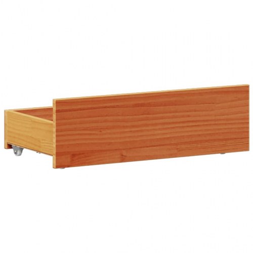 Seng med reol og opbevaring 75x190 cm - massivt fyr, gyldenbrun