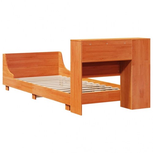 Sengeramme uden madras 90x200 cm massivt fyrretræ gyldenbrun