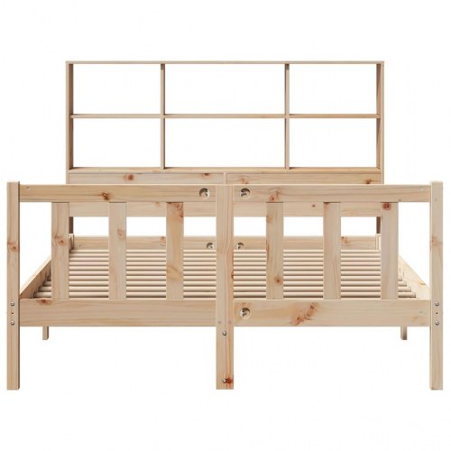 Seng med reol uden madras 140x190 cm massivt fyrretræ