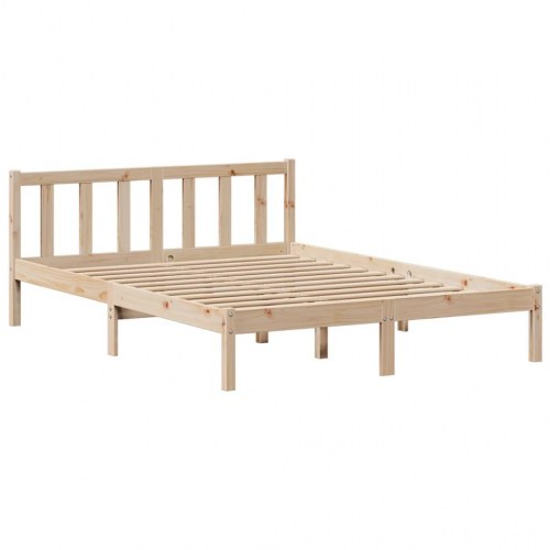 Seng med reol uden madras 140x190 cm massivt fyrretræ