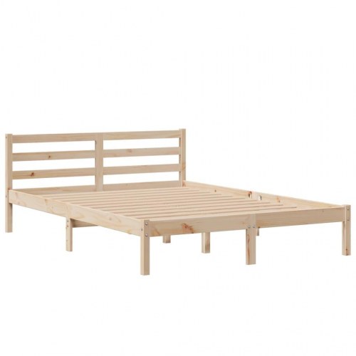 Seng med reol uden madras 140x200 cm massivt fyrretræ