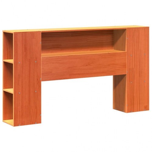 Sengeramme med opbevaring 140x190 cm - massivt fyrretræ, gyldenbrun
