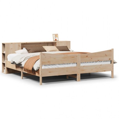 Sengeramme uden madras 200x200 cm massivt fyrretræ