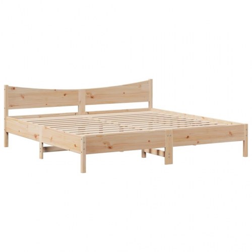 Sengeramme uden madras 200x200 cm massivt fyrretræ