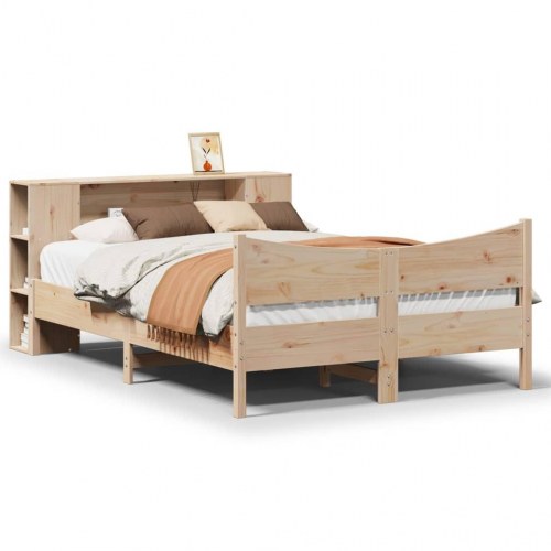Sengeramme 160x200 cm i massivt fyrretræ med opbevaring