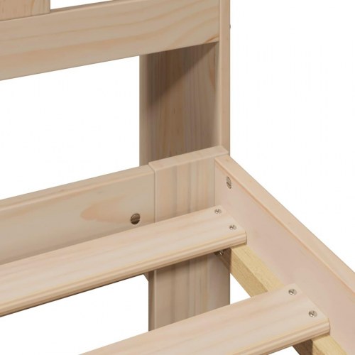 Seng med reol uden madras 200x200 cm massivt fyrretræ