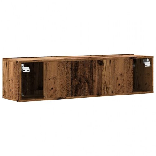 Væghængt tv-bord 120 x 30 x 30 cm - antikt træ