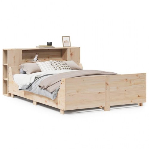 Sengeramme 160x200 cm i massivt fyrretræ med opbevaring