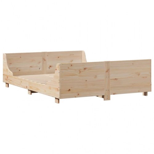 Sengeramme 160x200 cm i massivt fyrretræ med opbevaring
