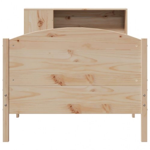 Seng med reol uden madras 75 x 190 cm - massivt fyrretræ