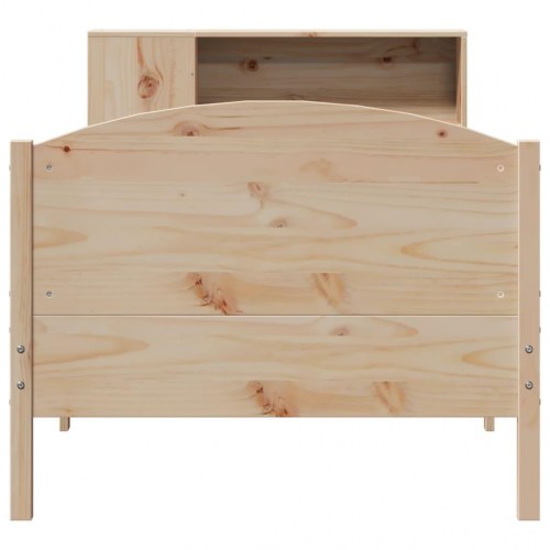 Seng med reol uden madras 100x200 cm massivt fyrretræ