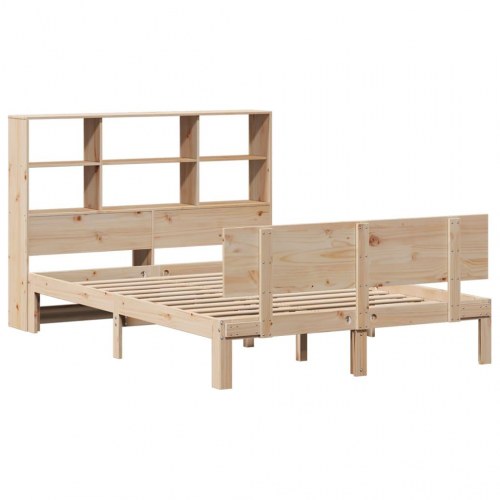 Seng med reol uden madras 160x200 cm massivt fyrretræ