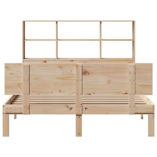 Seng med reol uden madras 160x200 cm massivt fyrretræ