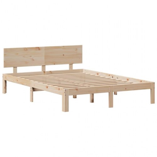Seng med reol uden madras 160x200 cm massivt fyrretræ