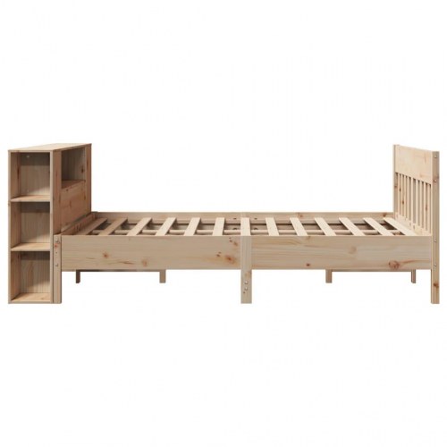 Seng med reol 135x190 cm i massivt fyrretræ - uden madras
