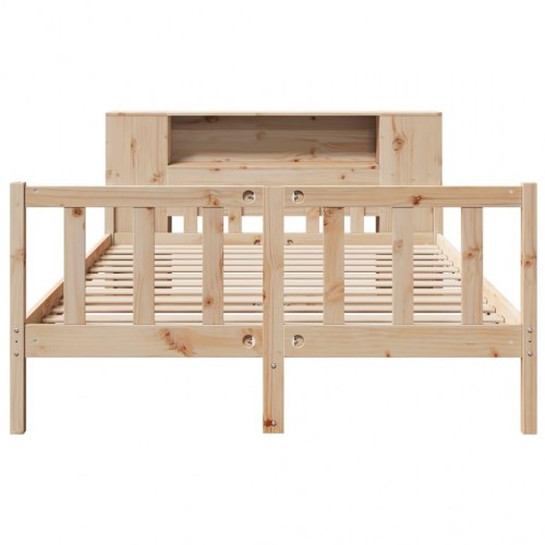 Seng med reol uden madras 120x190 cm massivt fyrretræ