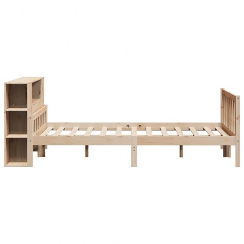 Seng med reol uden madras 120x190 cm massivt fyrretræ