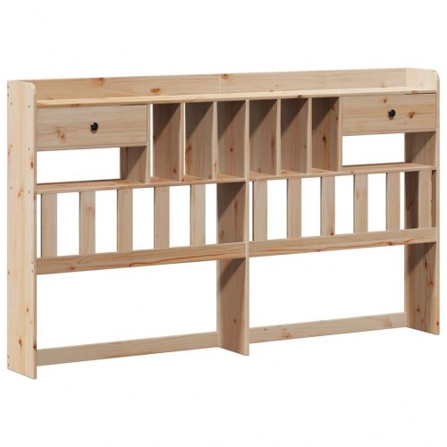 Seng med reol uden madras 200x200 cm massivt fyrretræ