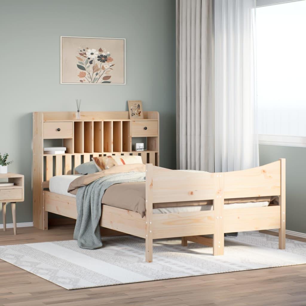 Sengeramme Uden Madras Massivt Fyrretræ - Naturfarvet / 135 x 190 cm