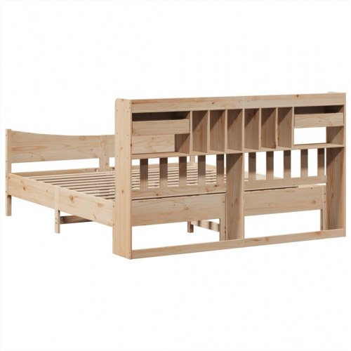 Sengeramme uden madras 200x200 cm massivt fyrretræ