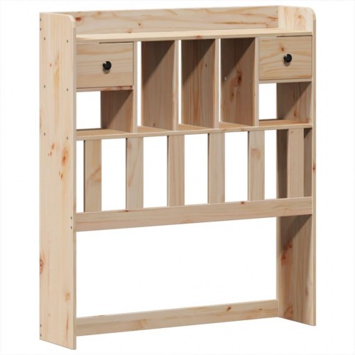 Sengeramme 90x200 cm i massivt fyr - med opbevaring og sengegavl
