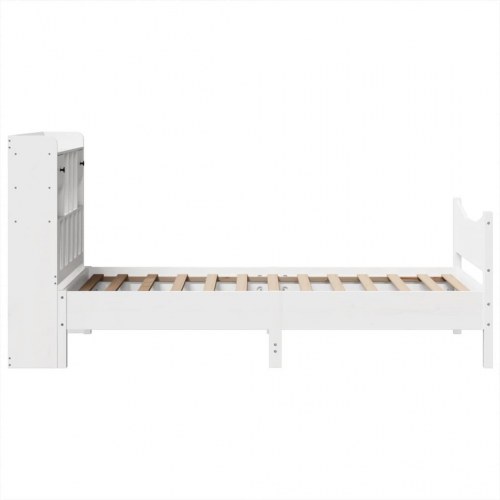 Sengeramme uden madras 100x200 cm massivt fyrretræ hvid
