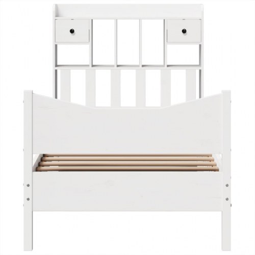 Sengeramme uden madras 90x190 cm massivt fyrretræ hvid