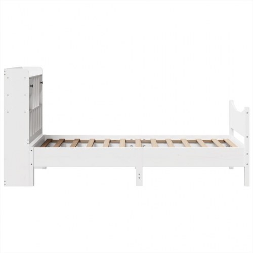 Sengeramme uden madras 90x190 cm massivt fyrretræ hvid