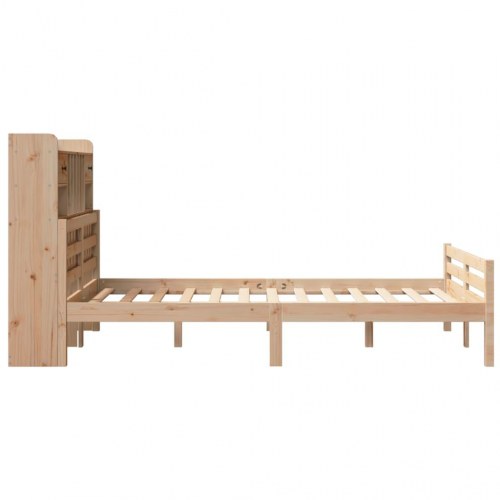 Seng med reol uden madras 135x190 cm - massivt fyrretræ
