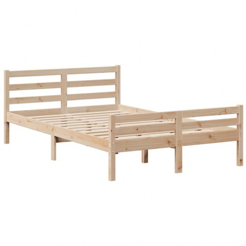 Seng med reol uden madras 135x190 cm - massivt fyrretræ