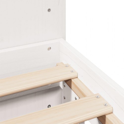 Sengeramme med opbevaring 150x200 cm - massivt fyrretræ, hvid