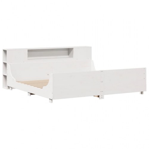 Sengeramme uden madras 180x200 cm massivt fyrretræ hvid