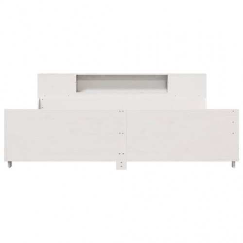 Sengeramme uden madras 180x200 cm massivt fyrretræ hvid