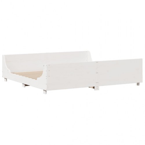 Sengeramme uden madras 180x200 cm massivt fyrretræ hvid