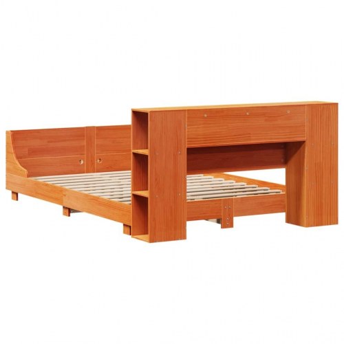 Sengeramme uden madras 120x200 cm massivt fyrretræ gyldenbrun