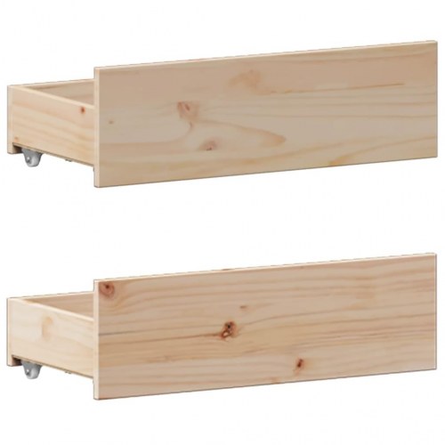 Seng med reol 135x190 cm - massivt fyrretræ, med skuffer og lamelbund