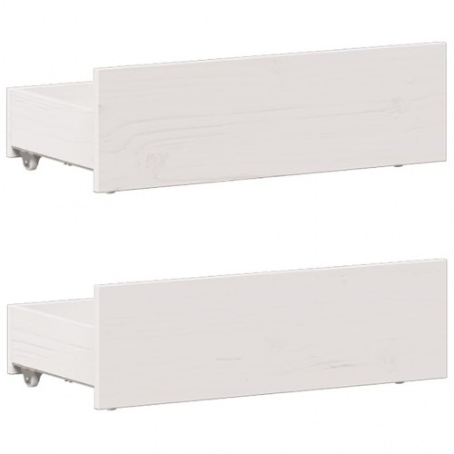 Seng med reol 90x190 cm - massivt fyrretræ, hvid