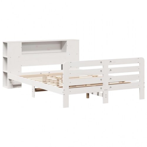 Sengeramme uden madras 120x190 cm massivt fyrretræ hvid