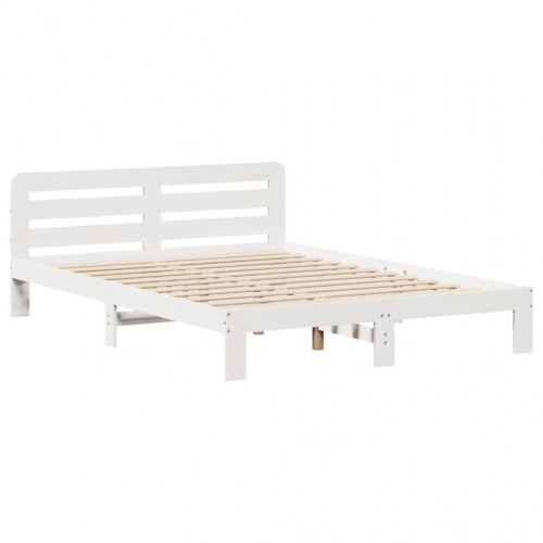 Sengeramme uden madras 120x190 cm massivt fyrretræ hvid