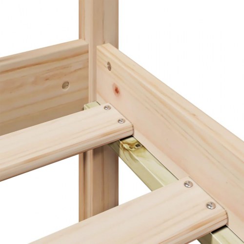 Seng med reol uden madras 160x200 cm massivt fyrretræ