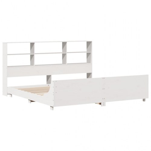 Sengeramme uden madras 180x200 cm massivt fyrretræ hvid