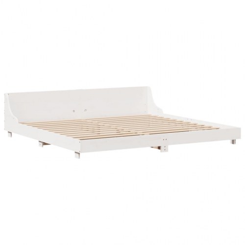 Sengeramme uden madras 180x200 cm massivt fyrretræ hvid