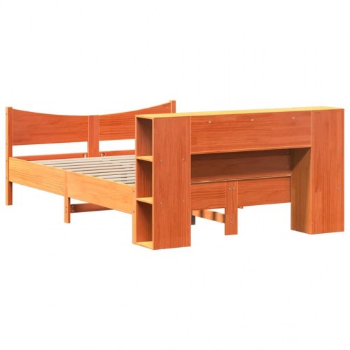 Sengeramme uden madras 160x200 cm massivt fyrretræ gyldenbrun