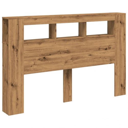 Sengegavl med LED-lys 160 × 18,5 × 103,5 cm - konstrueret træ, kunsteg