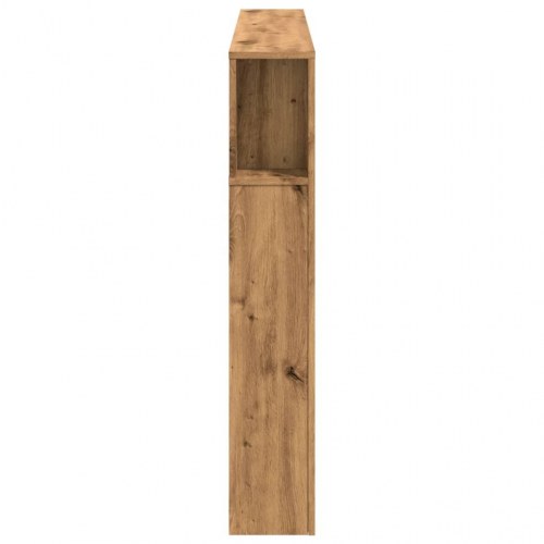 Sengegavl med LED-lys 160 × 18,5 × 103,5 cm - konstrueret træ, kunsteg