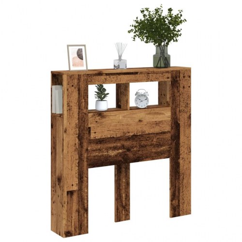 Sengegavl med LED, 100×18,5×103,5 cm - konstrueret træ, antikt træ