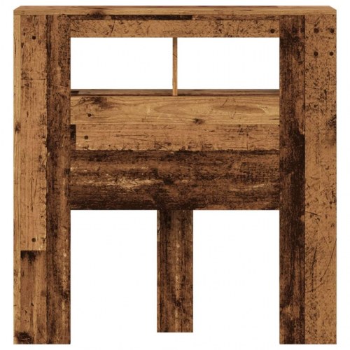 Sengegavl med LED, 100×18,5×103,5 cm - konstrueret træ, antikt træ