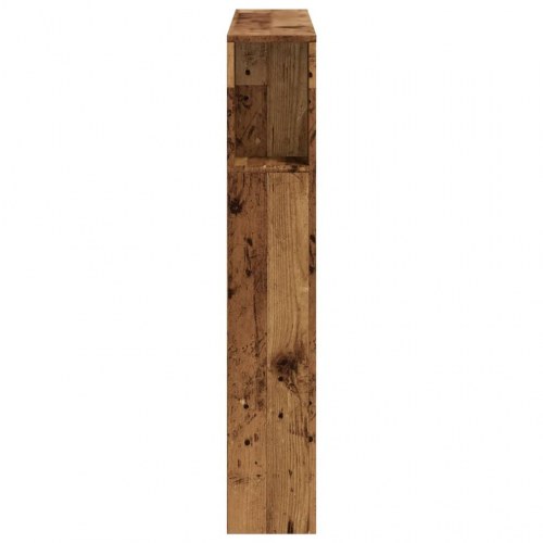 Sengegavl med LED, 100×18,5×103,5 cm - konstrueret træ, antikt træ